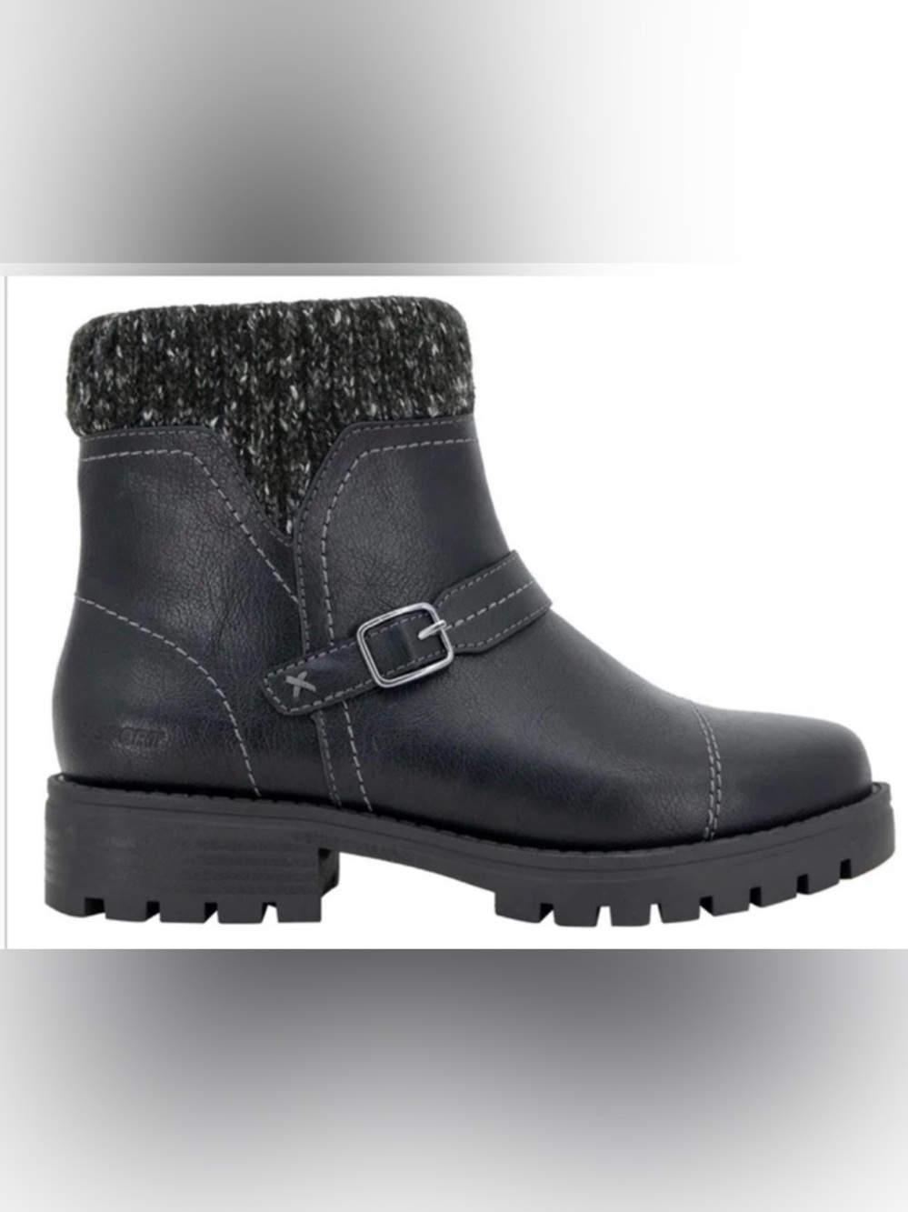 NWT JSport Women's Boot Elegant Black Ankle Booties with Buckle Detail sz11